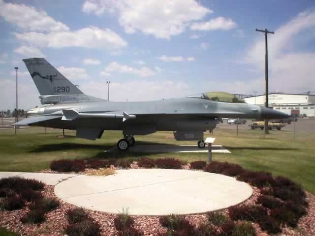 F-16A on display in Great Falls, Montana F-16A on display in Great Falls, Montana